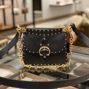 Coach Beat 18 Black and Gold Crossbody Bag
